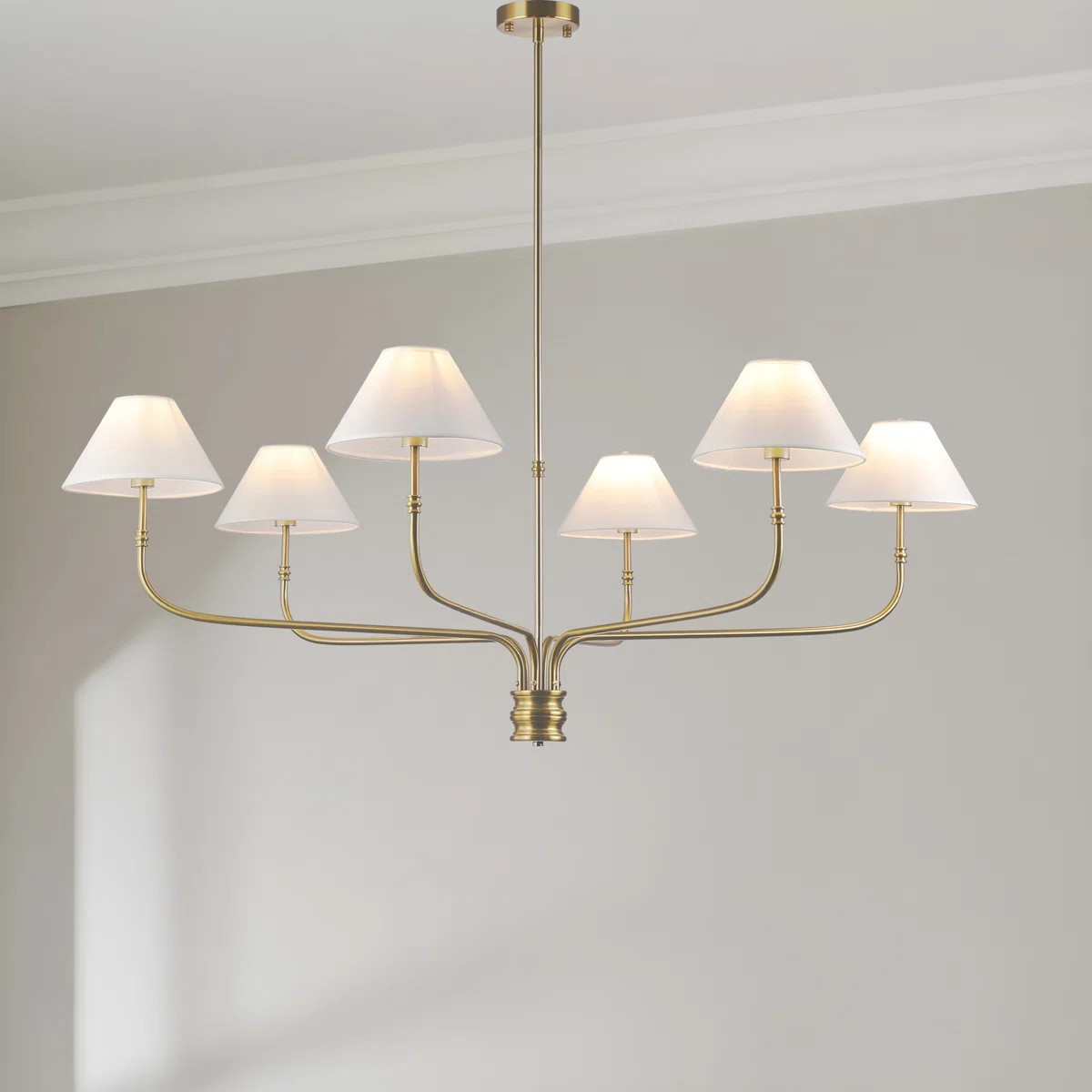6-Light Minimalist French Chandelier- Brushed Brass | Wayfair North America