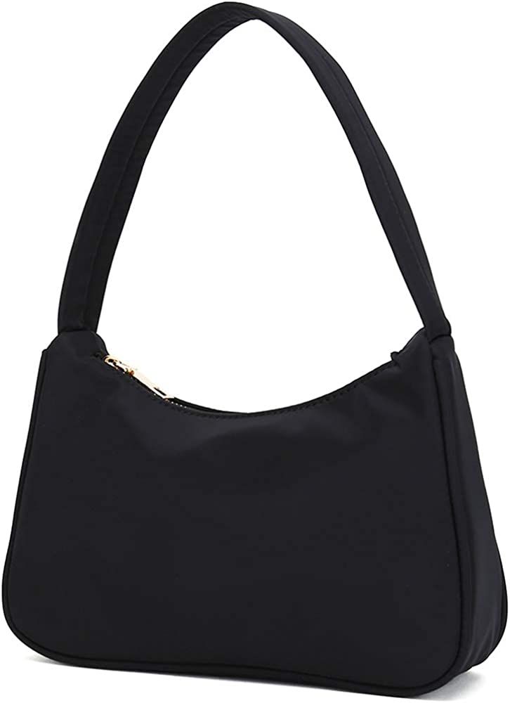 Small Nylon Shoulder Bags for Women Elegant Feminine Mini Handbags with Zipper Closure | Amazon (US)