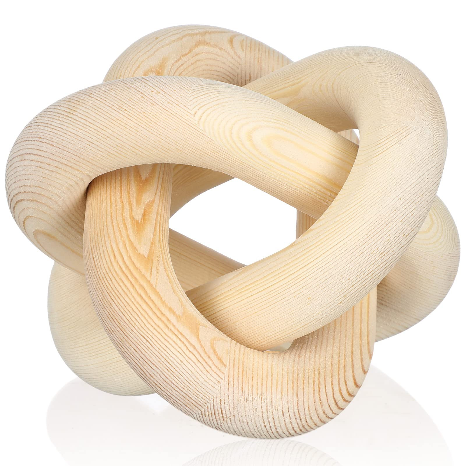 Yalikop 3 Link Wood Knot Decor - Hand Carved Coffee Table Decoration, Boho Chain Link Decor, Mode... | Amazon (US)