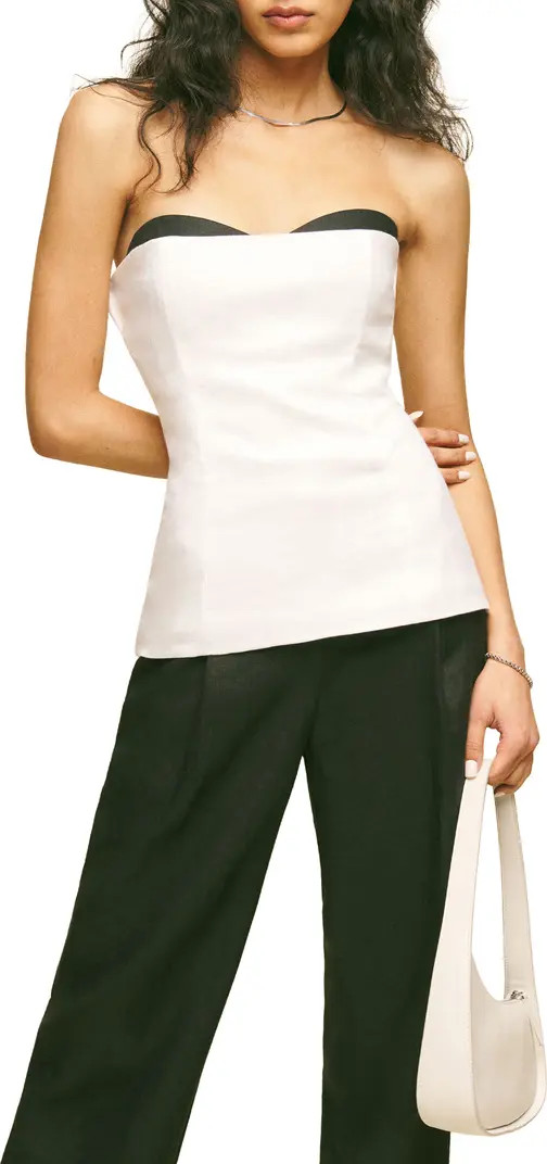 Ayda Strapless Linen Top | Nordstrom