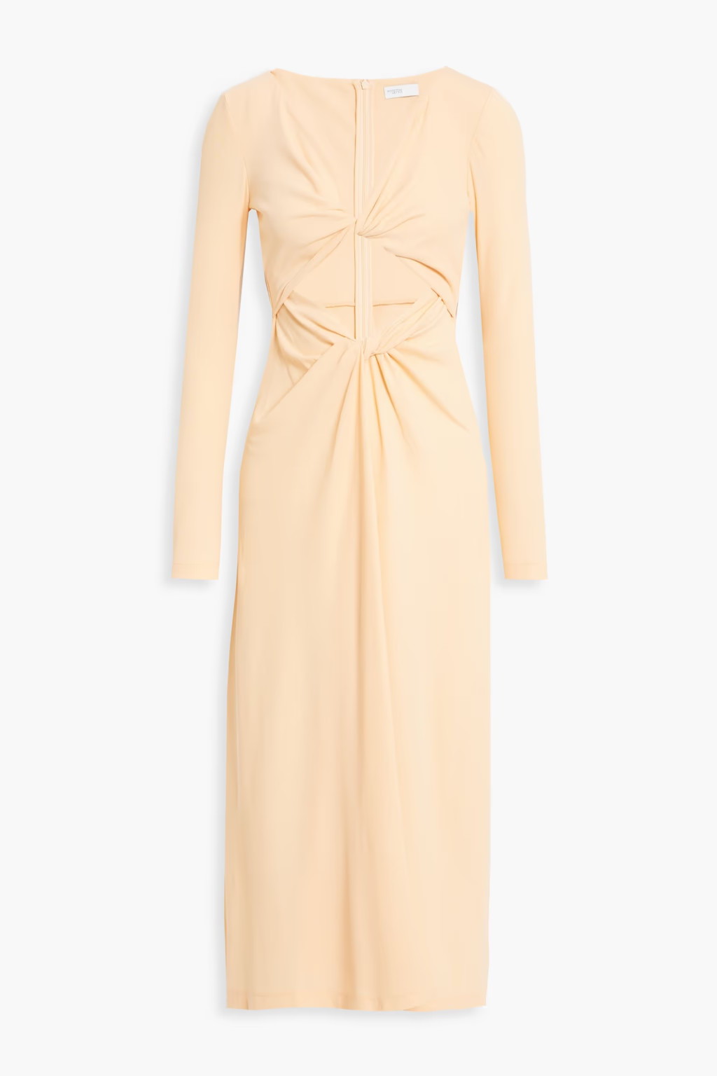 Twist-front cutout cotton-jersey midi dress | The Outnet (UK and Europe)