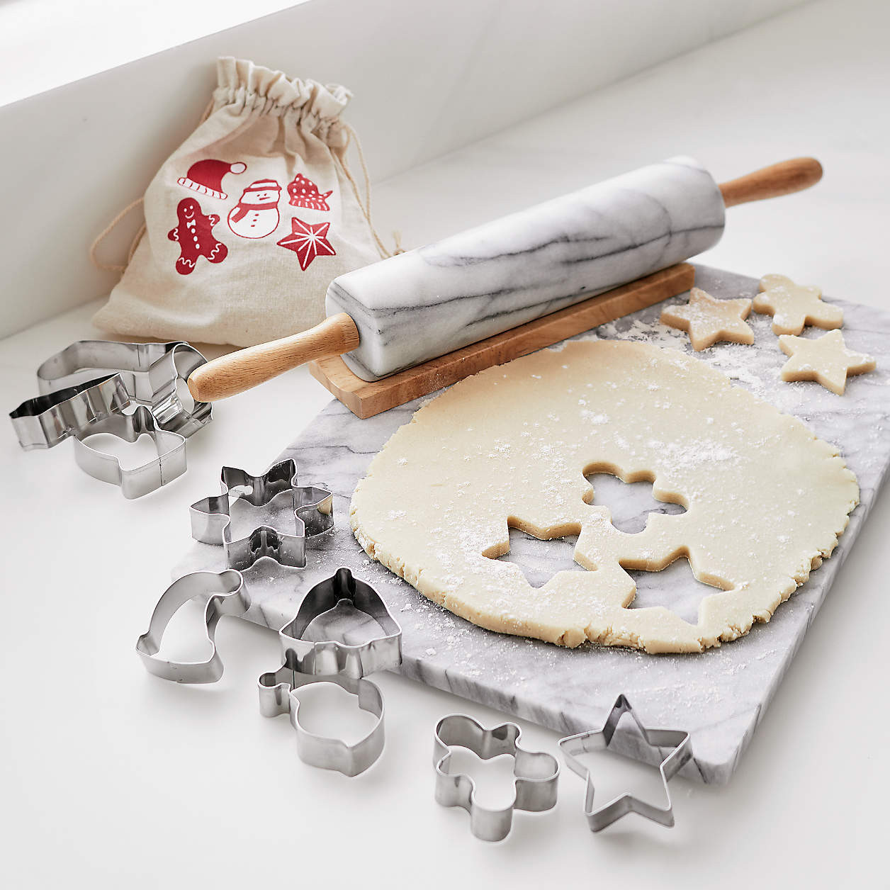 French Kitchen White Marble Rolling Pin with Stand + Reviews | Crate & Barrel | Crate & Barrel