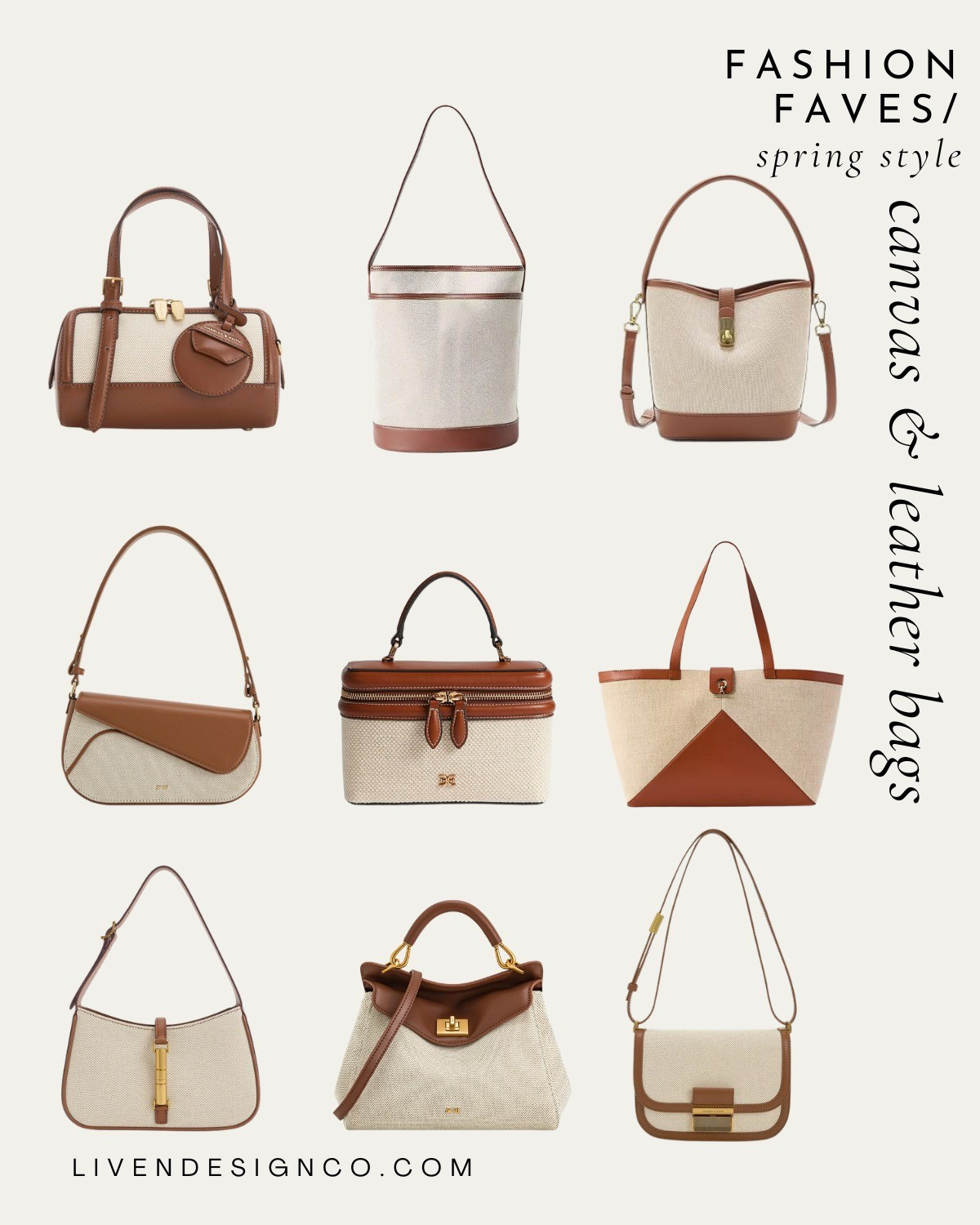 Canvas and leather handbag. Bucket bag. Shoulder bag. Barrel bag. Clutch. Spring accessories 

#LTKSeasonal #LTKSaleAlert #LTKMothersDay