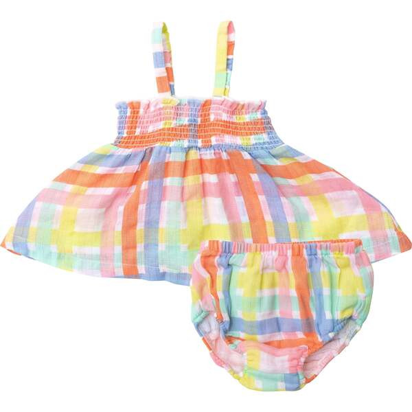 Multicolor Plaid Smocked Top & Bloomer | Maisonette