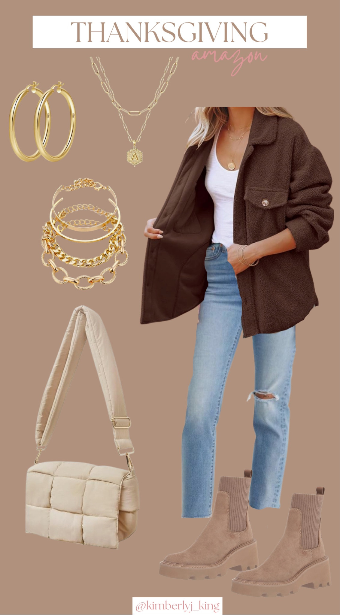Casual Thanksgiving outfits
Cute fall outfit ideas
Thanksgiving dinner attire
Stylish autumn fashion
Sweater weather outfits
Dressing for Thanksgiving
Festive fall looks
Cozy Thanksgiving sweaters
Thanksgiving fashion trends
Thanksgiving outfit inspiration
Fall date night
Amazon fashion
Amazon outfit idea 
Amazon thanksgiving outfit 
Brown shacket
Nude puffer bag
Tan booties

#LTKfindsunder50 #LTKHoliday #LTKstyletip
