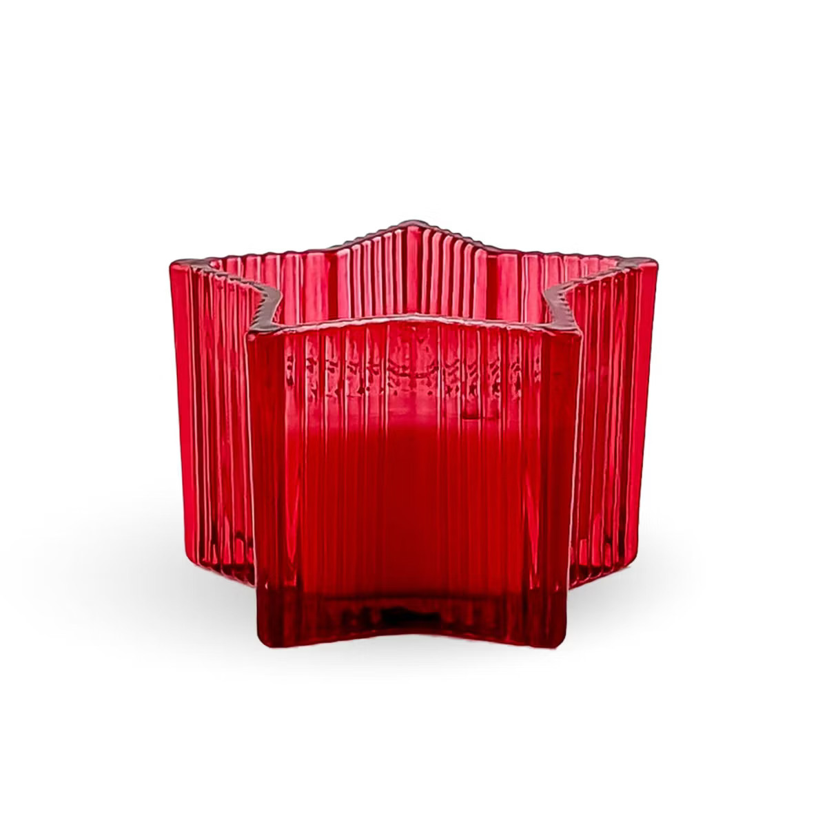 3oz Ribbed Star Glass Candle Red - Bullseye's Playground™ | Target