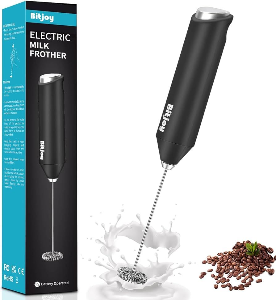 Milk Frother Electric Mixer Coffee - Battery Operated Whisk Handheld Drink Stirrer Mixing Wand - ... | Amazon (US)