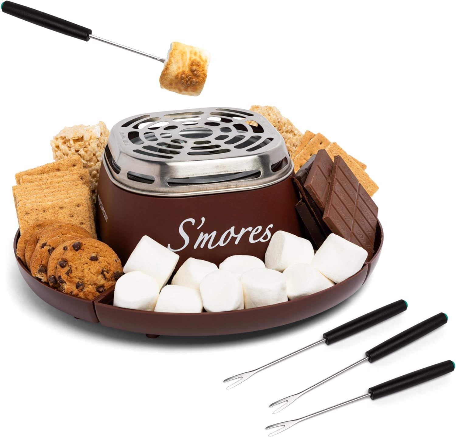 Nostalgia Tabletop Indoor Electric S'mores Maker - Smores Kit With Marshmallow Roasting Sticks an... | Amazon (US)