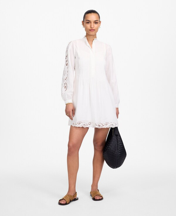 Pintucked Eyelet Mini Dress | Madewell