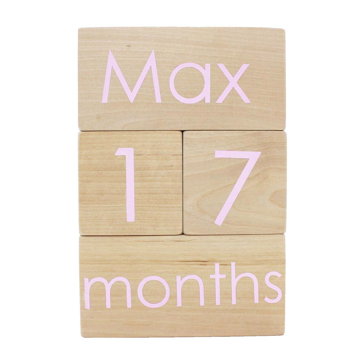 Modern Blocks Custom Month Blocks - Natural (Color: Light Pink) | The Tot