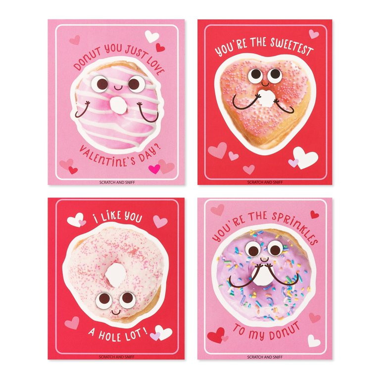 American Greetings Donuts Classroom Pack Valentine's Day Greeting Cards, 2.5" x 2.5" (40 Count) | Walmart (US)