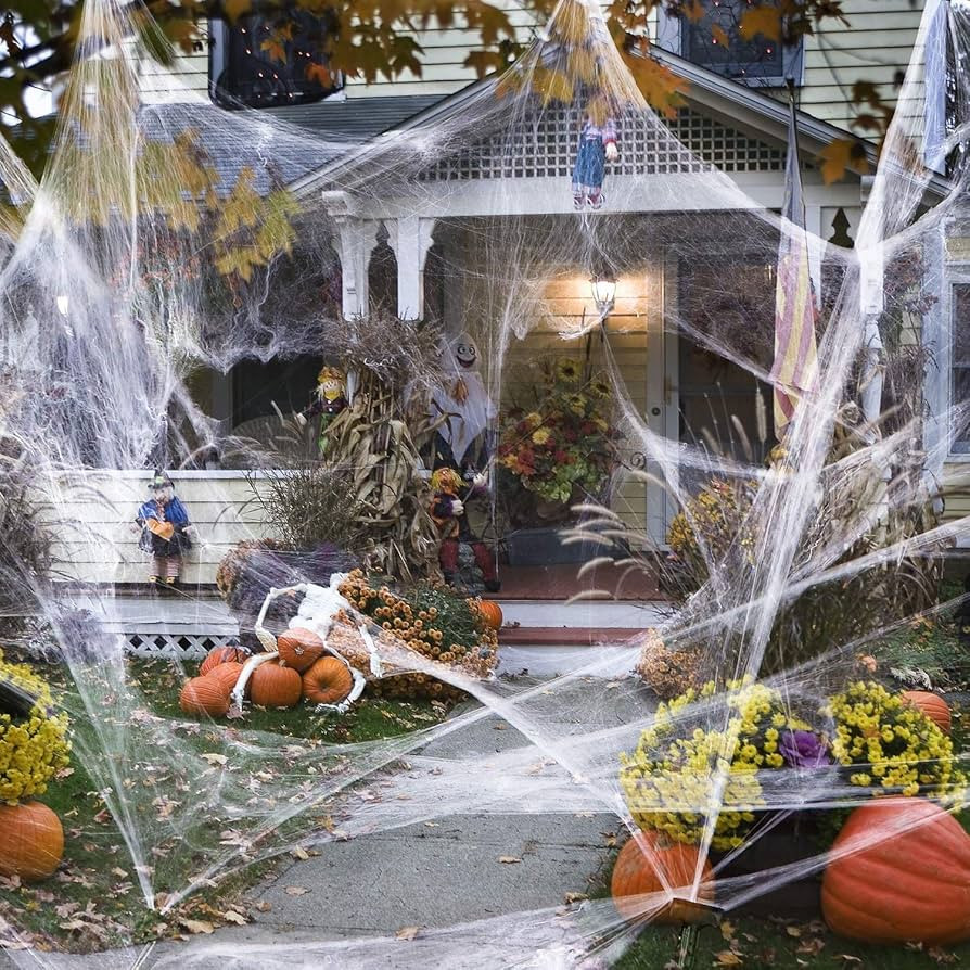 Sizonjoy 800 sqft Halloween Stretch Spider Web Decorations, Large Cobwebs for Indoor Outdoor Hall... | Amazon (US)