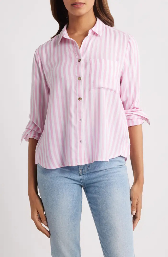 beachlunchlounge Candace Stripe Button-Up Shirt | Nordstromrack | Nordstrom Rack