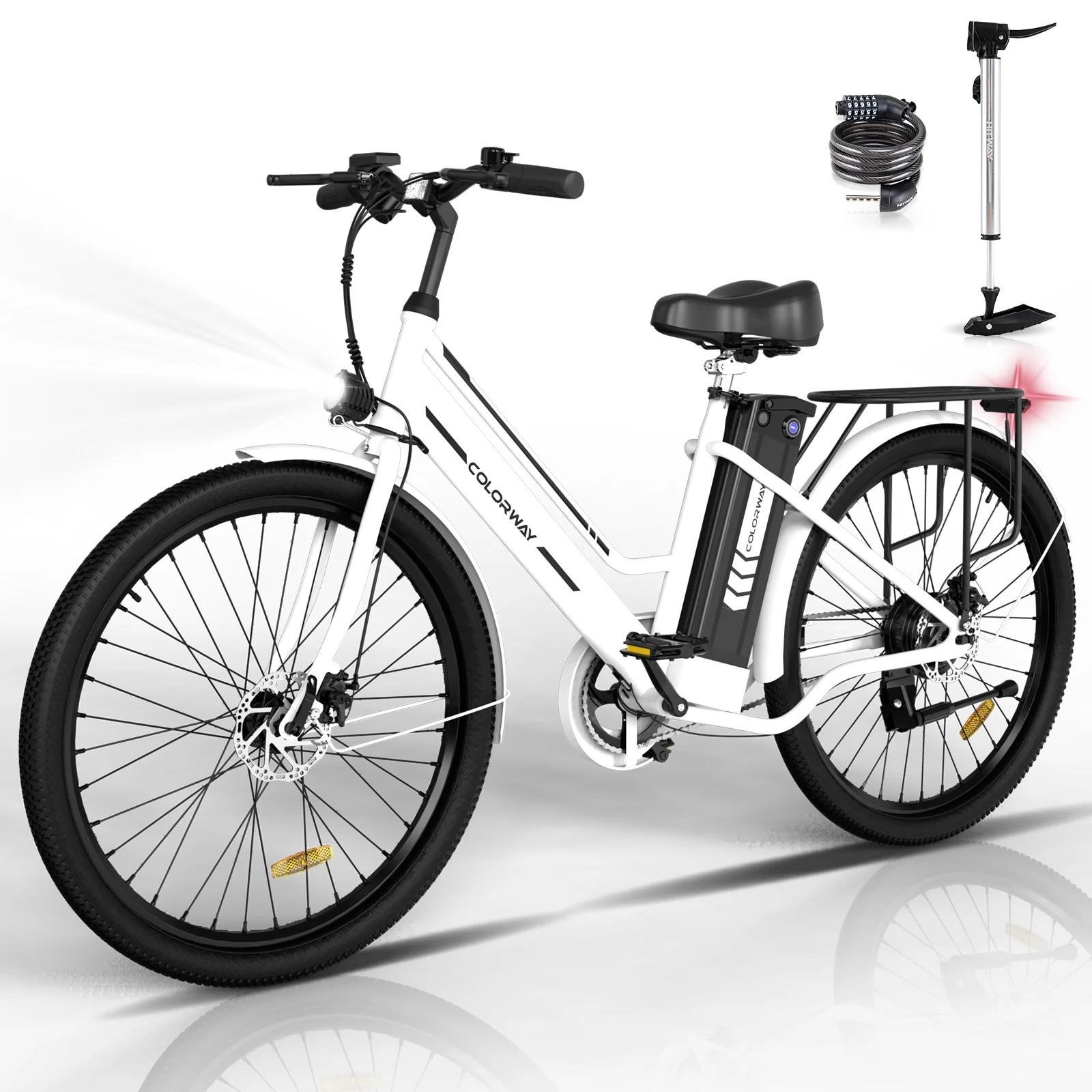 COLORWAY 26" Electric Bike for Woman, 36V 8.4AH Removable Battery E Bike, 500W Powerful Motor, Ma... | Walmart (US)