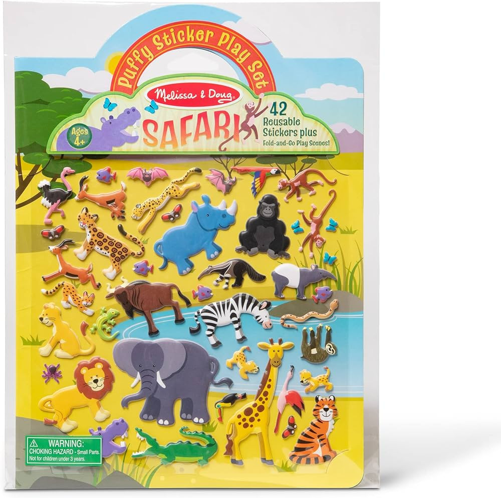 Melissa & Doug Puffy Sticker Play Set: Safari - 42 Reusable Stickers - Travel Activities For Kids... | Amazon (US)