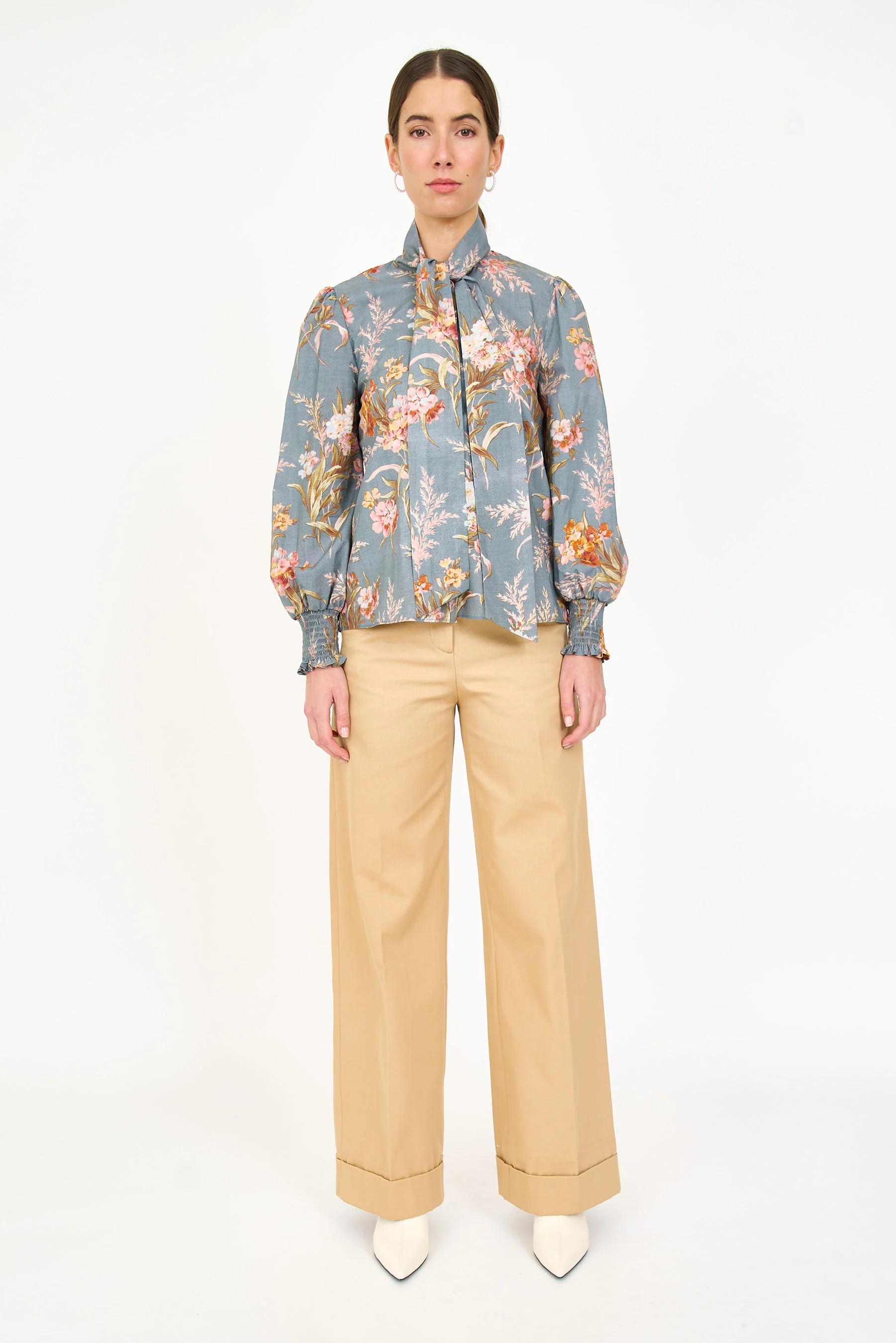 Georgie Blouse - Blue Brocade | Christy Lynn