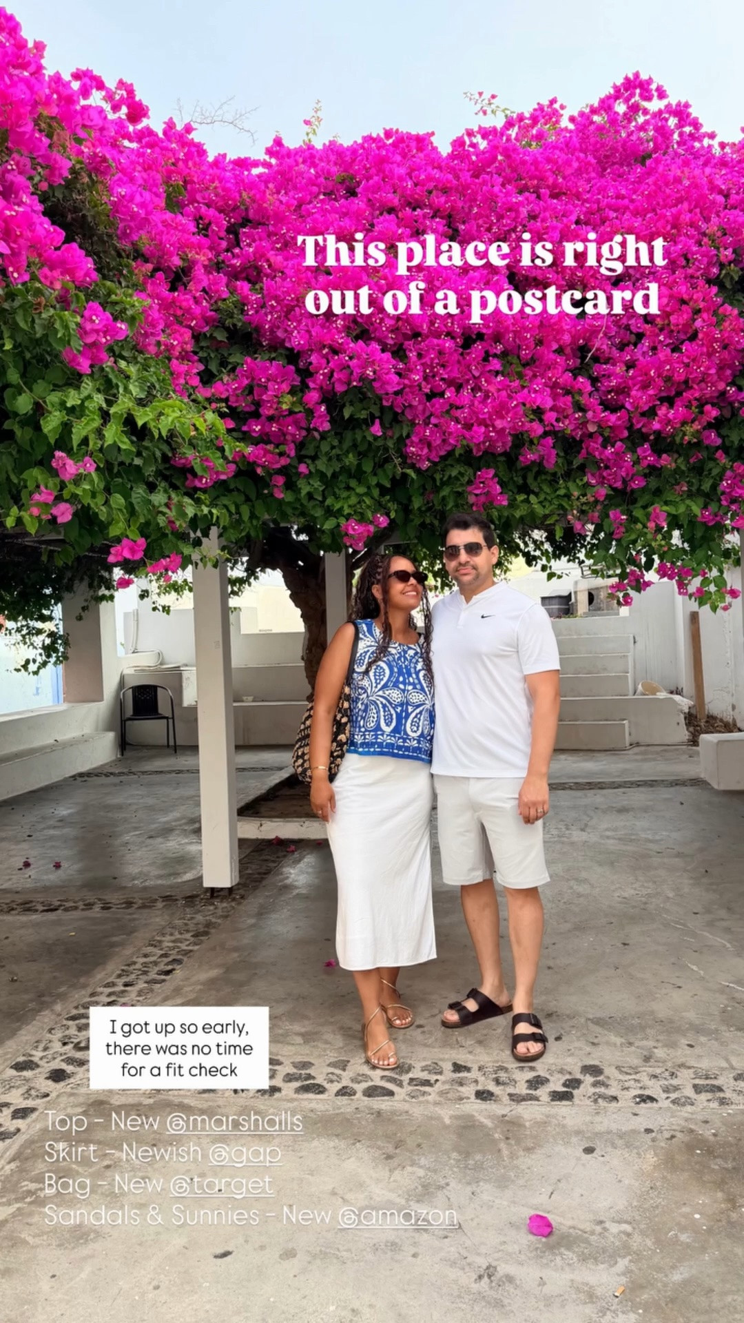 I got up so early, there was no time for a fit check  This place is right out of a postcard Top - New @marshalls 
Skirt - Newish @gap 
Bag - New @target
Sandals & Sunnies - New @amazon

#LTKootd #LTKTravel #LTKOver40