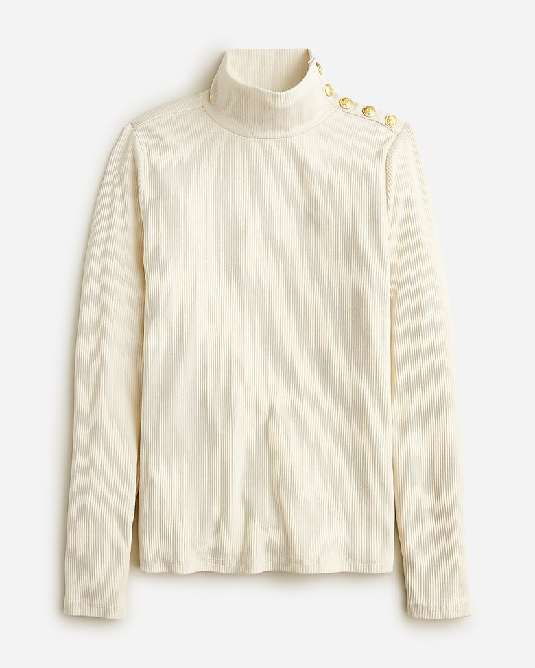 Vintage rib turtleneck with buttons | J. Crew US
