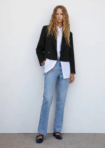 Short double breasted blazer black - Woman - XL - MANGO | MANGO (UK)