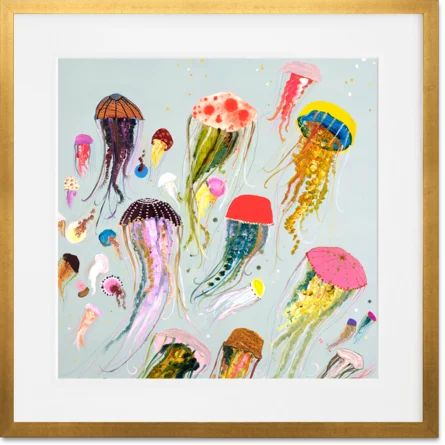 Floating Jellyfish Framed On Paper by Eli Halpin Print | Wayfair North America