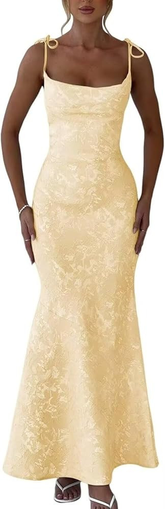 Mermaid Satin Prom Dresses for Women 2025 Jacquard Floral Formal Dress Long Evening Party Gown PU... | Amazon (US)