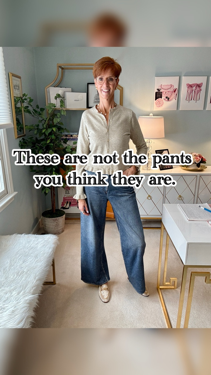 I work from home, so comfort matters. But I still want my outfit to feel intentional and a little more interesting than the usual throw-on-and-go formula.

Want the links? Like, Follow & Comment SHOP and I’ll send links right to your DM.

That is exactly why I love outfits like this. The cardigan has a softer, more feminine detail with the ruffle at the cuff and waist, and the pants give the look a polished shape without actually feeling like real jeans at all. They look like denim, but they wear like sweatpants — which honestly feels like the kind of outfit win I will never stop appreciating.

This is the kind of look I reach for when I want to be comfortable, pulled together, and just a little unexpected. 

Save this for the next work-from-home day when you want comfort without looking like you gave up, and send it to a friend who loves a good outfit secret.

If this found you at the right time, you’re exactly who I create for. Come along for timeless outfits, tall-friendly finds, and everyday style that actually works.

#ClassicEverydayStyle�#WorkFromHomeOutfit�#WomenOver40Style�#tallwomenstyle

#LTKTall #LTKOver40 #LTKootd