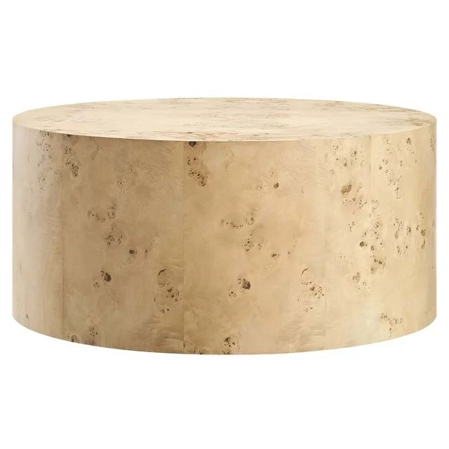 Modway Cosmos 35" Round Burl Wood Coffee Table in Natural Burl | Walmart (US)