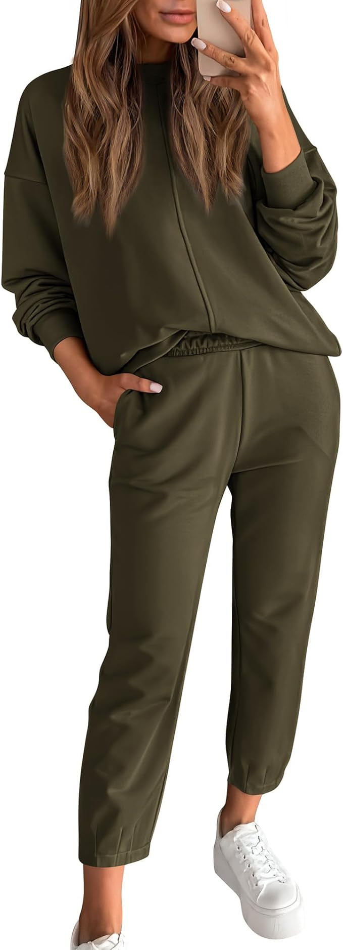 BTFBM 2024 Women 2 Piece Outfits Long Sleeve Pullover Jogger Pants Lounge Sets Fall Winter Sweats... | Amazon (US)