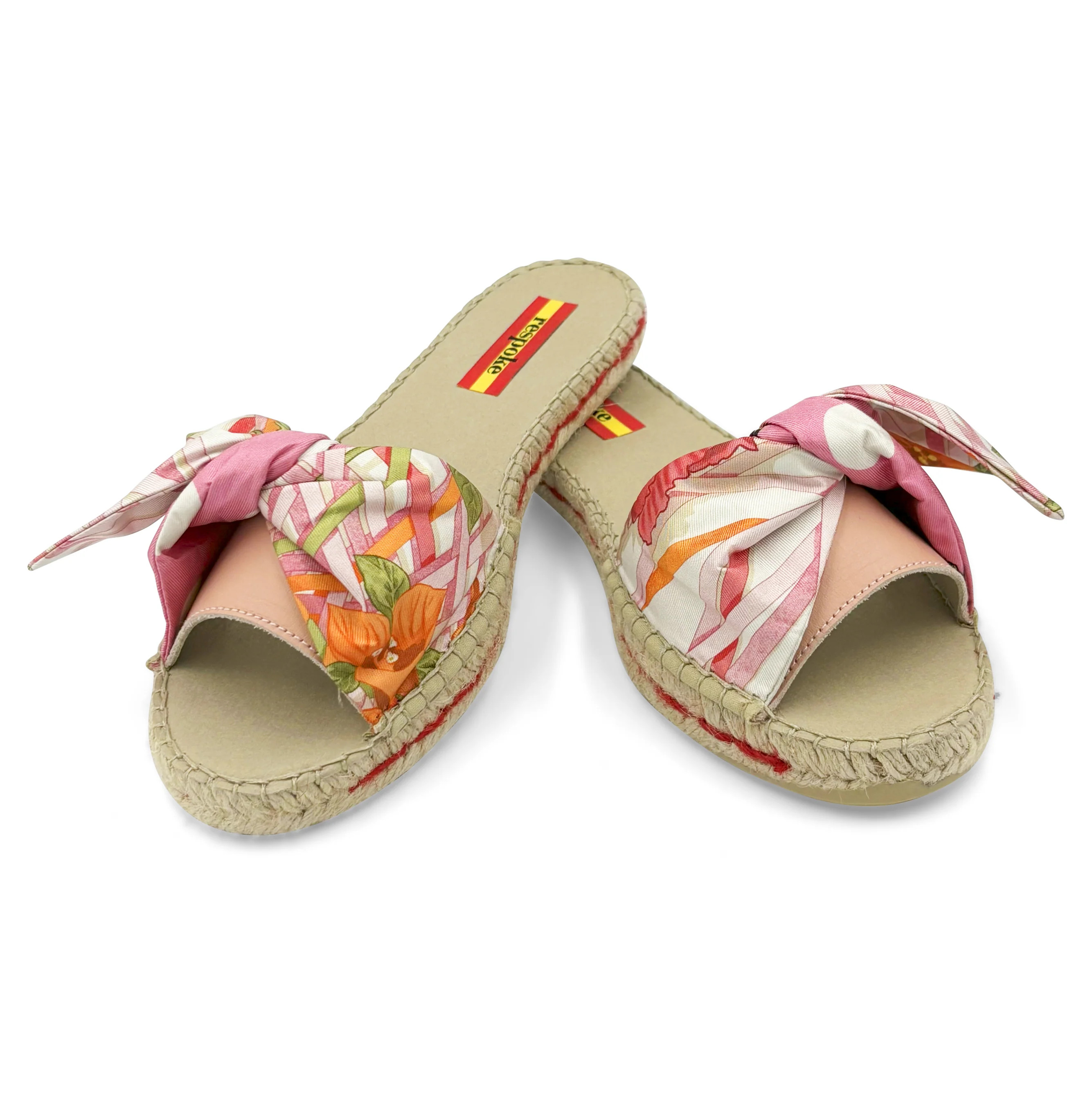 VERO FARFANELLA Pink Bow Slide Espadrilles | Respoke