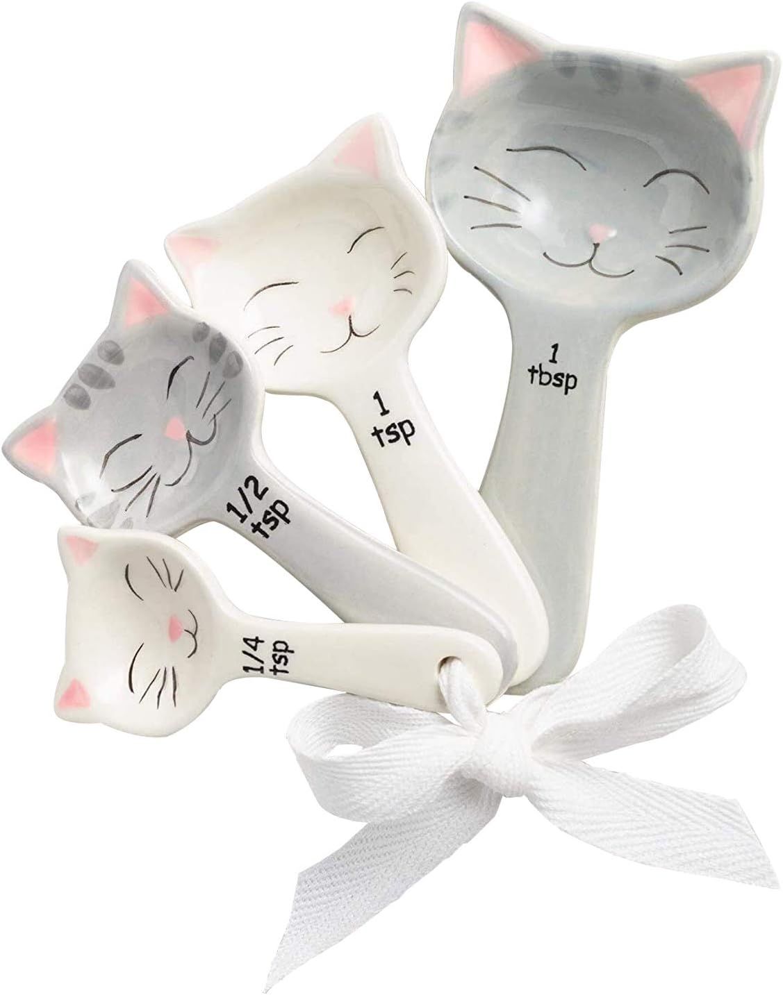 Cat Shaped Ceramic Measuring Spoons - Gift for Any Cat Lover - Cat Ceramic Measuring Spoons Bakin... | Amazon (US)