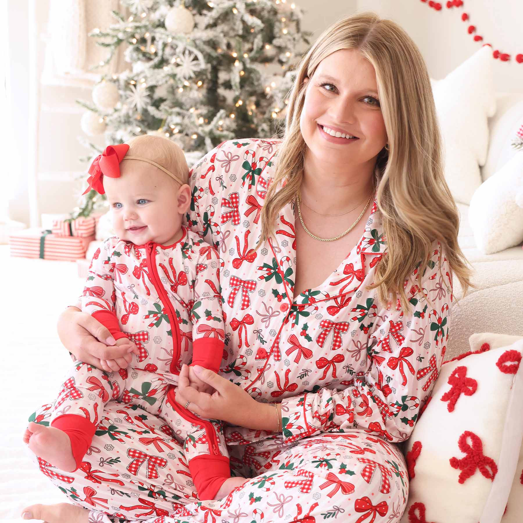 Women's Two Piece Flare Lounge Set | Bow What Fun | Caden Lane