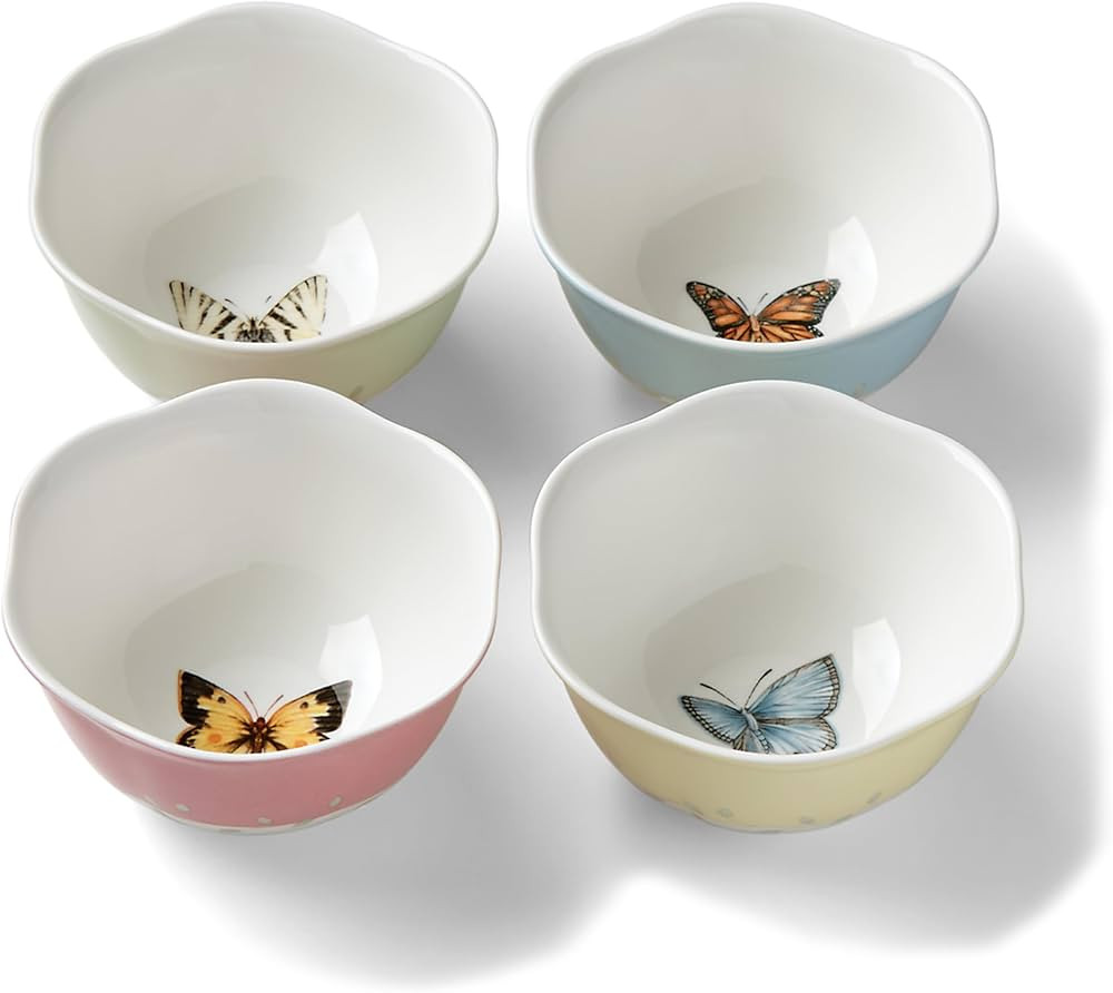 Lenox 791720 Butterfly Meadow 4-Piece Dessert Bowl Set | Amazon (US)