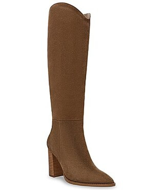 Steve Madden Bixby Suede Western Block Heel Tall Boots - 6 | Dillard's