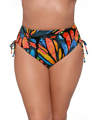 Women's S3 Smoothing Cinch Adjustable High-Waist Swimsuit Bikini Bottoms - Indigo | Macy's