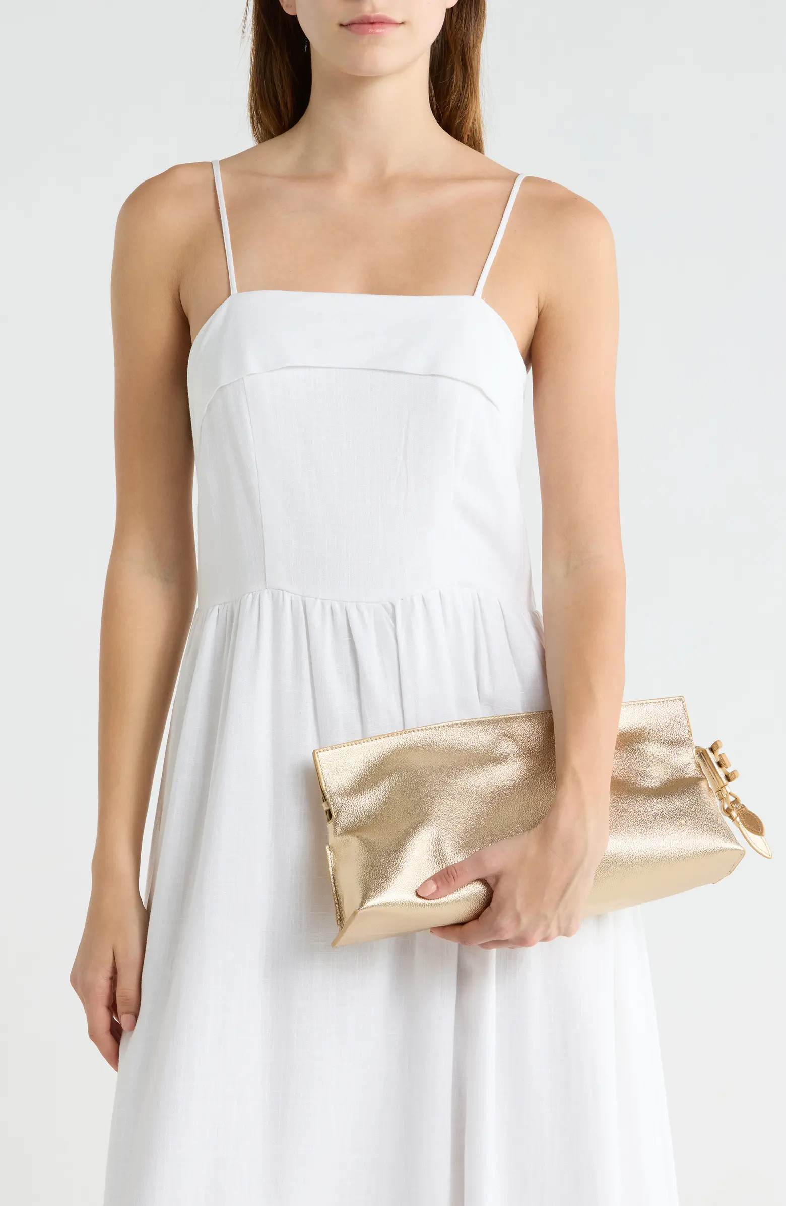 Poppy Oversize Stud Leather Clutch | Nordstrom