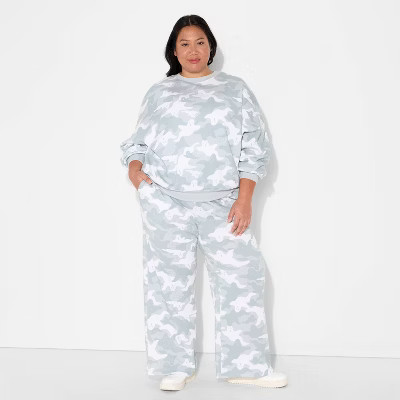 Women's Camo Ghost Straight Leg Graphic Lounge Pants - Gray | Target