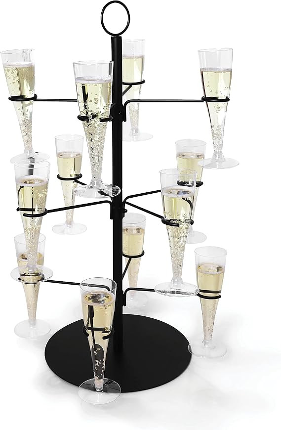 Cocktail Tree Stand, Wine Glass Flight Tasting Display For Drinks, 3 Tier - 12 Holders For Champa... | Amazon (US)