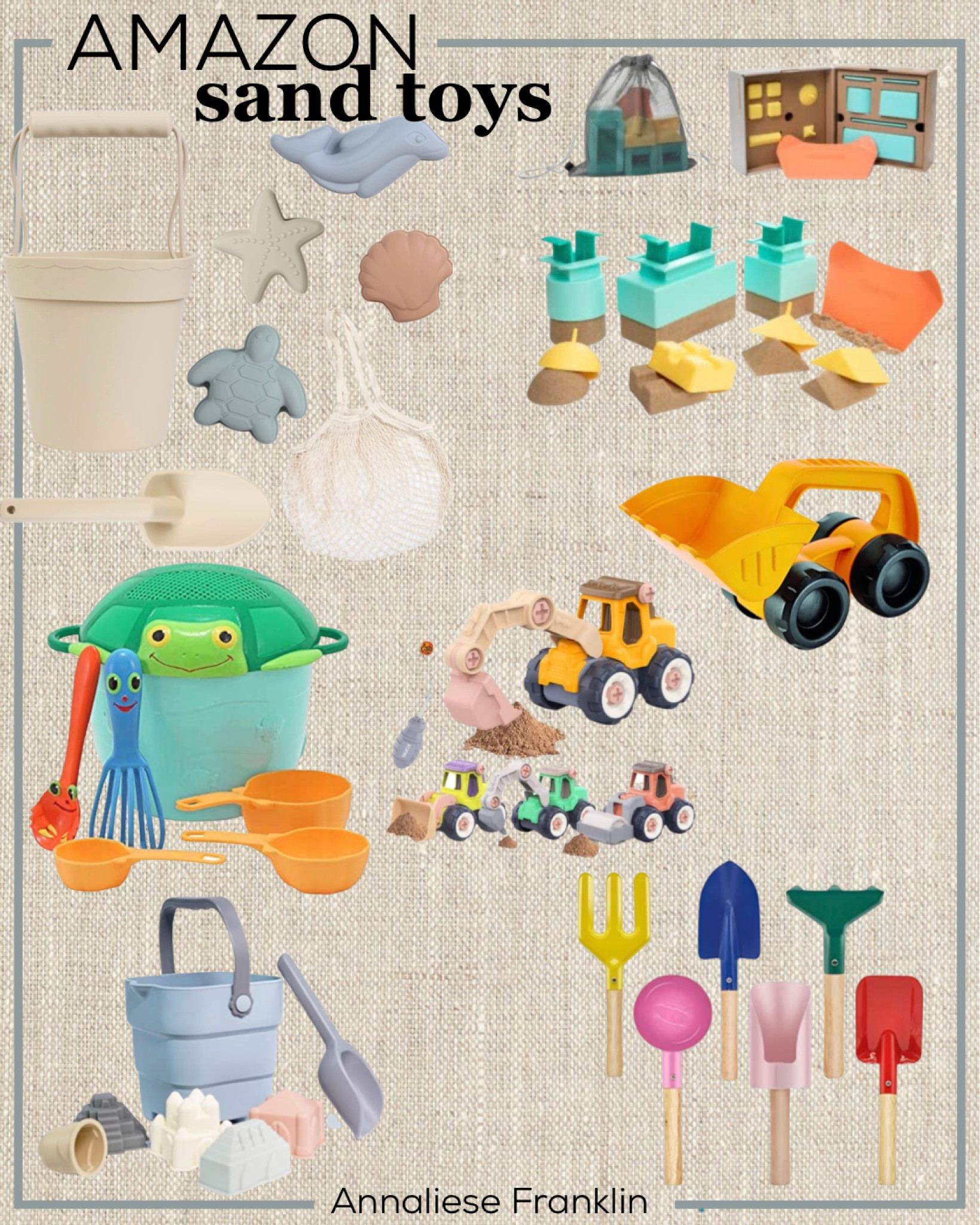 Sand toys | beach toys | sand box toys | kinetic sand | toy shovels | sand molds | toddler toys | kid toys | toddler activities | backyard kid toys 

#LTKfamily #LTKkids #LTKGiftGuide