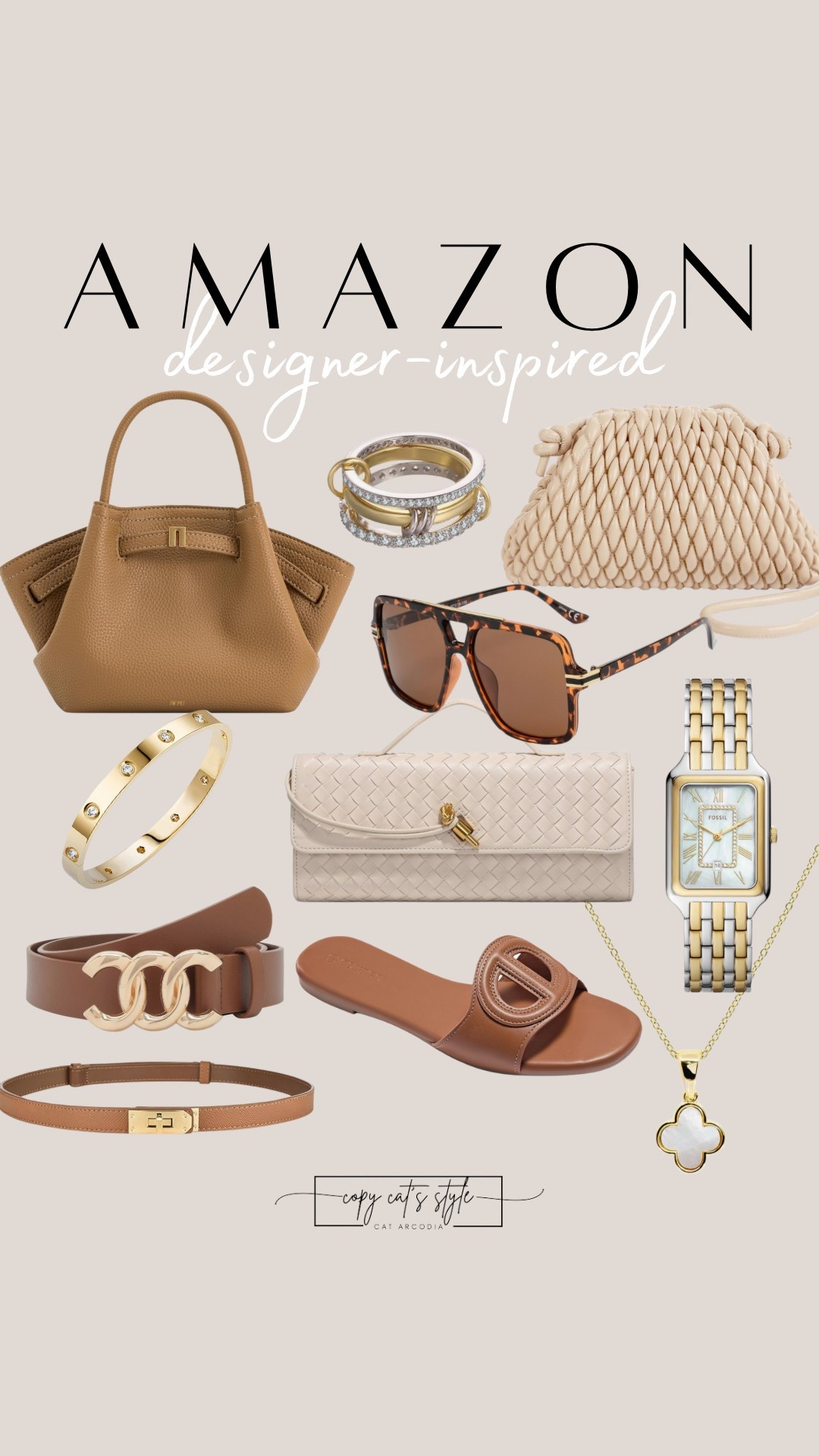 Amazon designer inspired finds! Amazon designer look alike bags, jewelry, belts, sandals, sunglasses, and more! 

#LTKStyleTip #LTKFindsUnder50 #LTKItBag