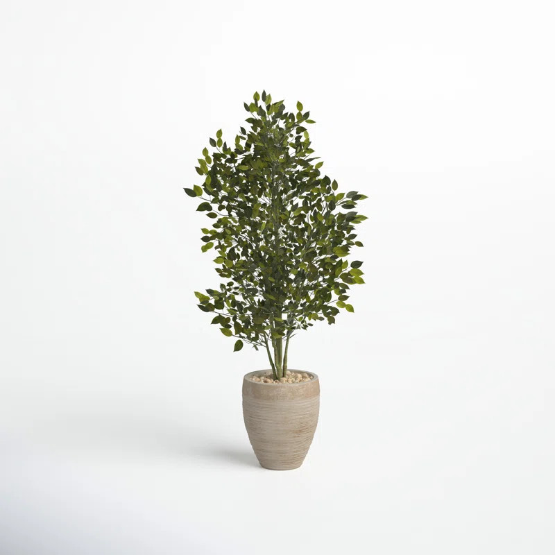 53'' Faux Ficus Tree in Earthenware Planter | Wayfair North America
