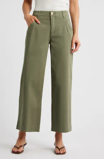 Wyatt Skyrise Crop Wide Leg Twill Pants | Nordstrom