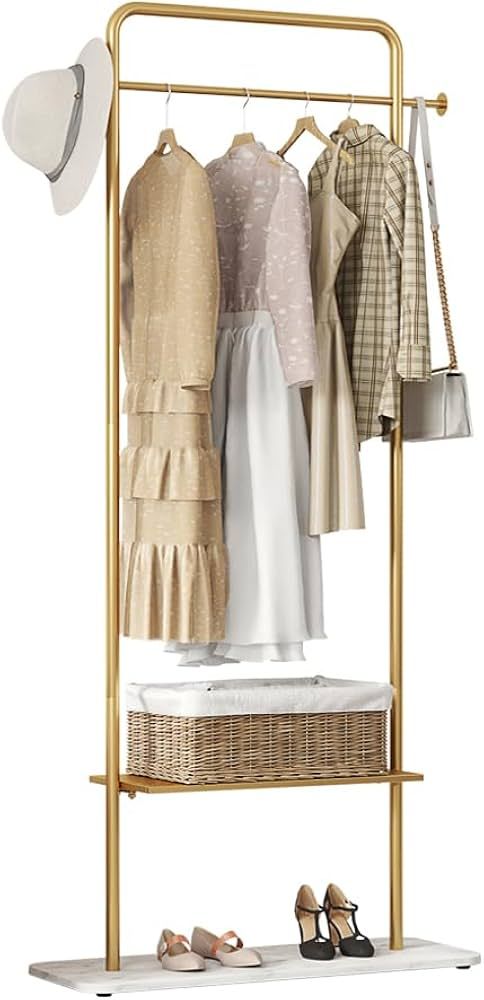 Gold Clothes Rack, Heavy-duty Coat Racks Freestanding with Marble Base, Modern Metal Garment Rack... | Amazon (US)