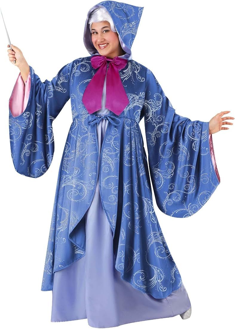 Cinderella Adult Plus Size Premium Fairy Godmother Costume Womens, Magical Purple Dress Halloween... | Amazon (US)