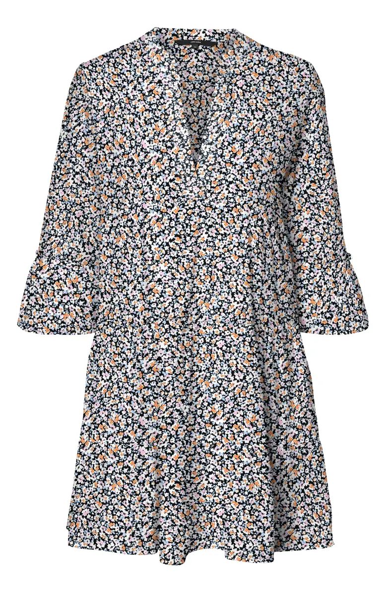 VERO MODA CURVE Floral Long Sleeve Organic Cotton Dress | Nordstrom | Nordstrom