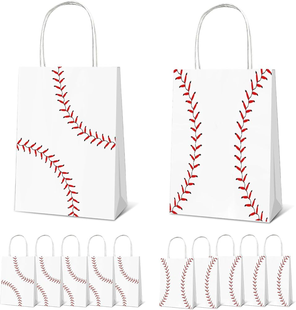 JNYLYFC Baseball Party Favor Gift Bags with Handle, 12 PCS Baseball Party Treat Bags Party Paper ... | Amazon (US)