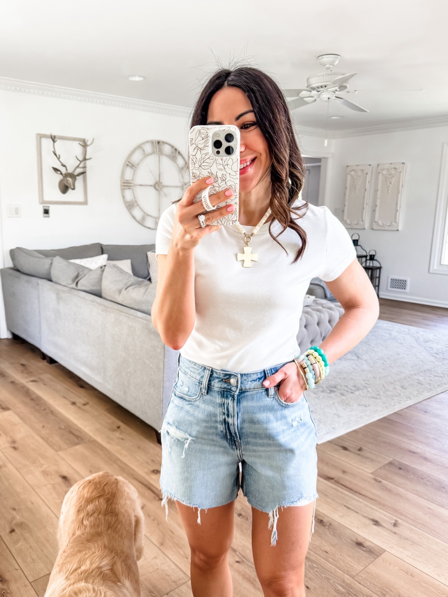 Code: MORELOVE. White T-shirt, medium. Denim shorts 2 but prefer 0

#LTKSaleAlert #LTKOver40