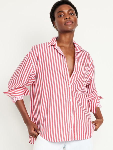 Oversized Button-Down Boyfriend Shirt | Old Navy (US)