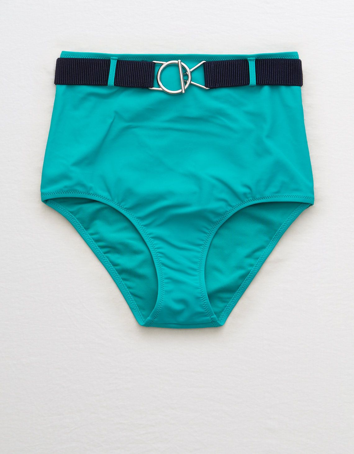 Aerie High Waisted Belted Bikini Bottom, Green Rush | American Eagle Outfitters (US & CA)
