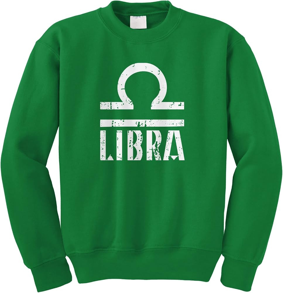 Cybertela Distressed Libra Sign Crewneck Sweatshirt | Amazon (US)