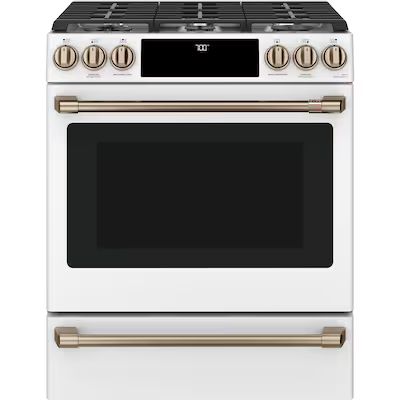 Cafe 30-in 6 Burners 5.6-cu ft Self-Cleaning Air Fry Convection Oven Slide-in Smart Natural Gas R... | Lowe's